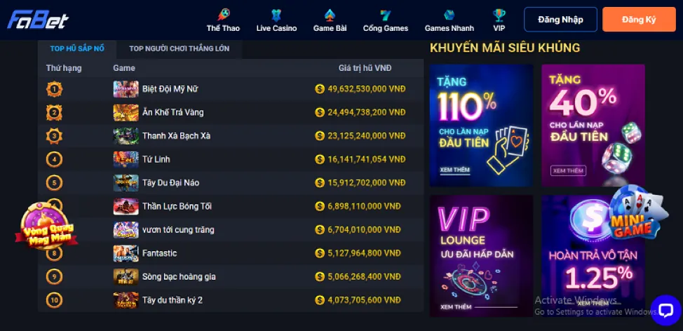 Thưởng chào mừng choangclub chính thức